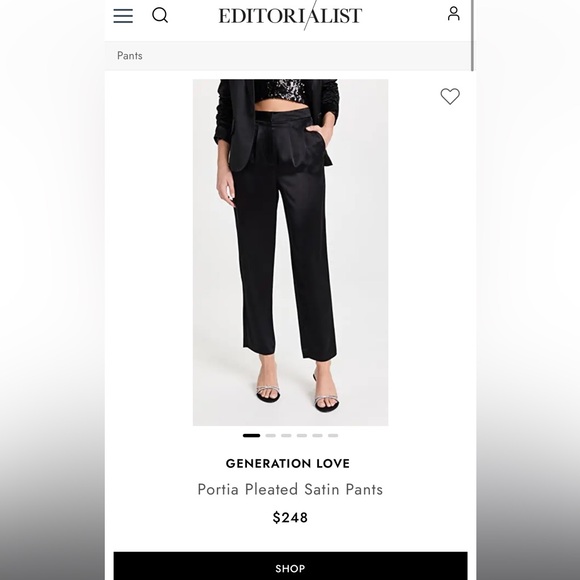 GENERATION LOVE PORTIA SATIN PANTS IN ESPRESSO, NWT - Picture 3 of 14